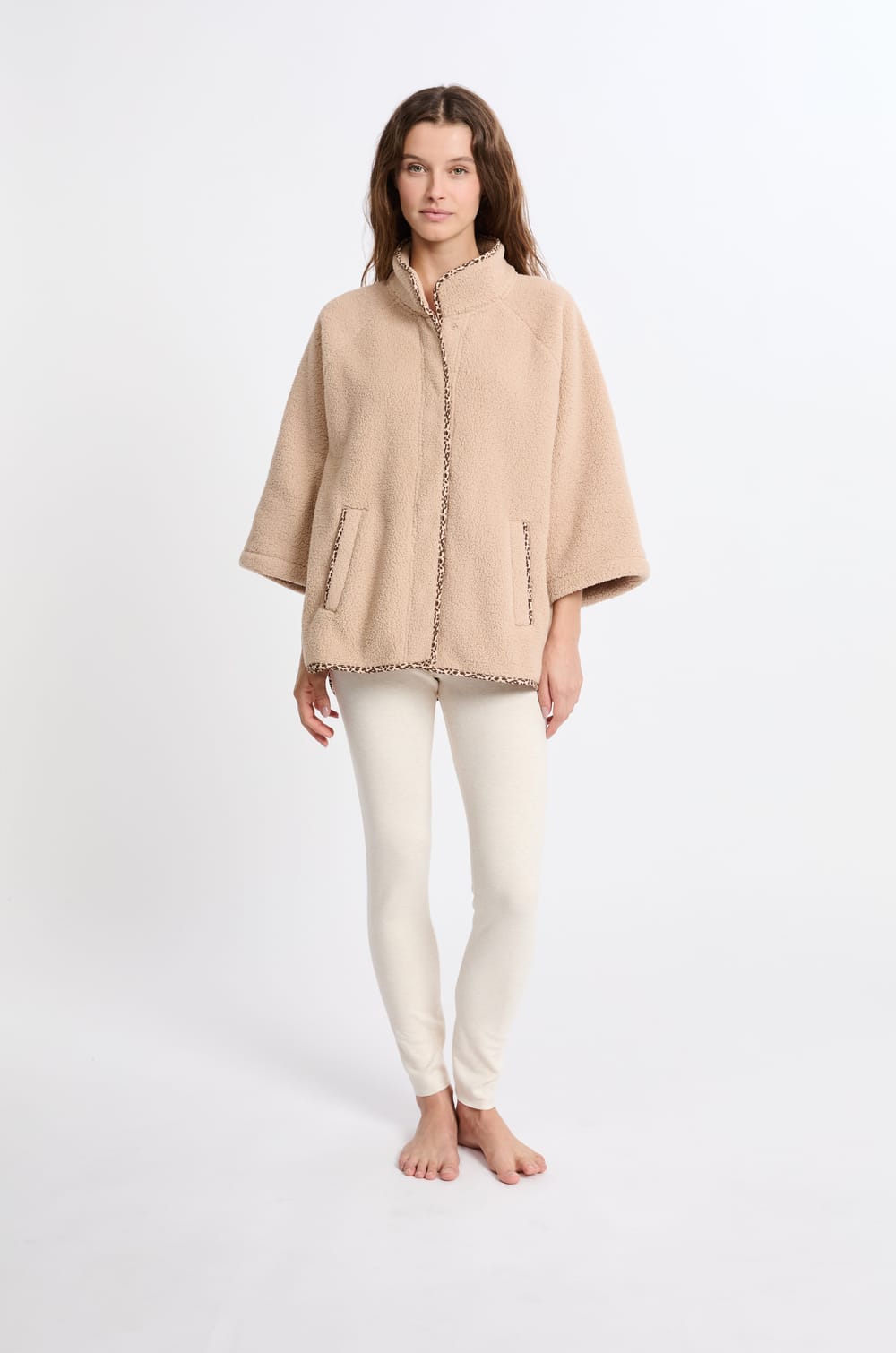 Veste avec détails à motifs effet polaire;${refinementColor}