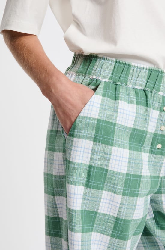 Pantalon de pyjama à carreaux en coton;${refinementColor}