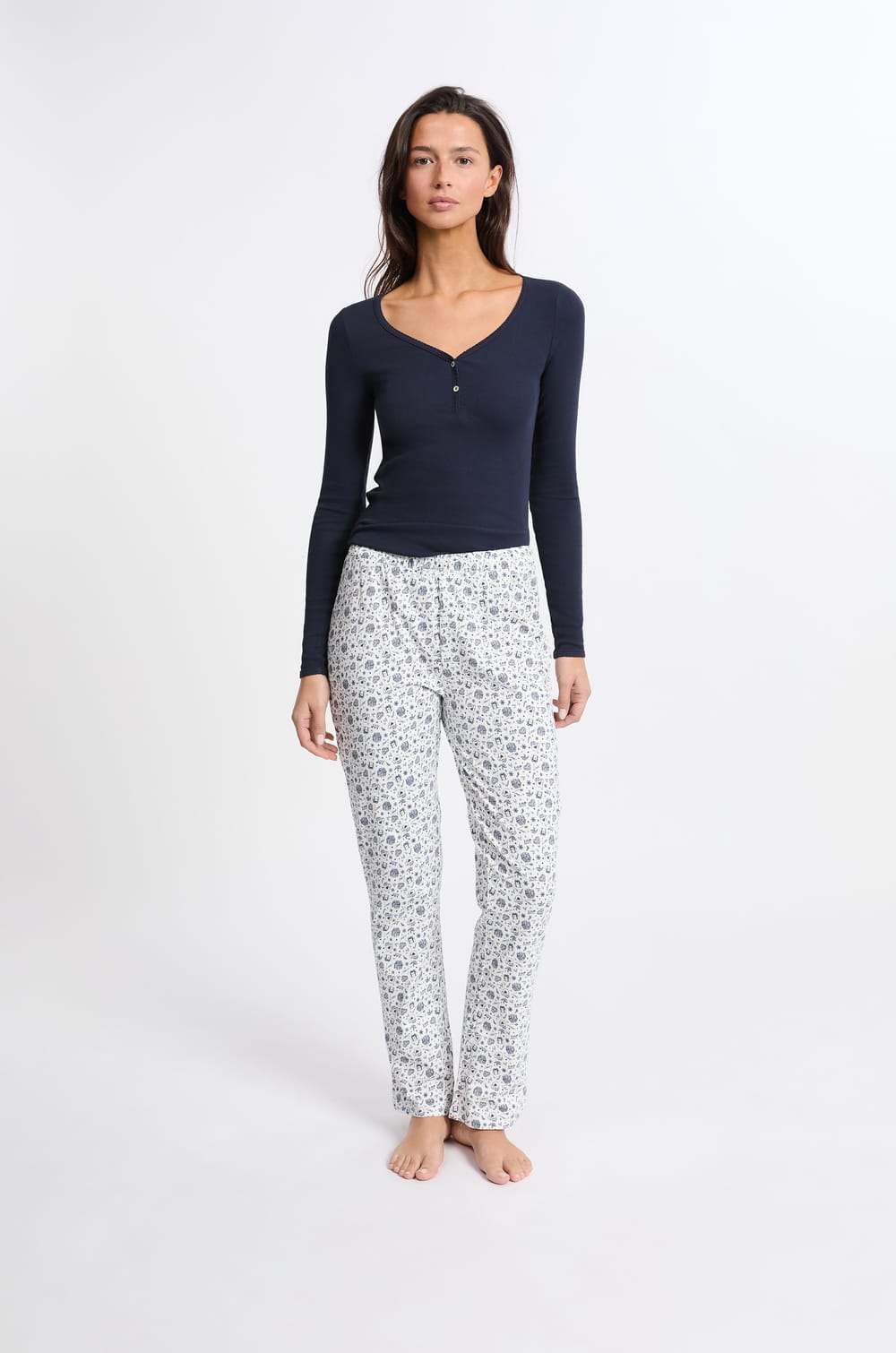 Ensemble de pyjama 2 pièces à motifs avec coton;${refinementColor}