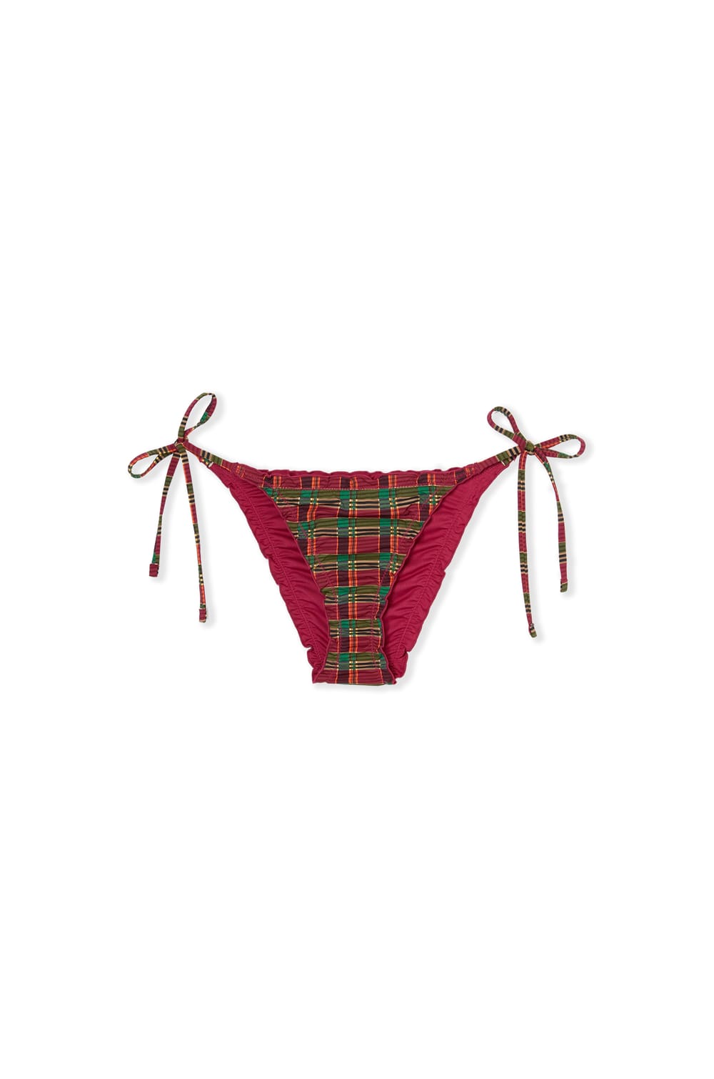 Bas de maillot de bain bikini &agrave; nouer &agrave; carreaux;${refinementColor}