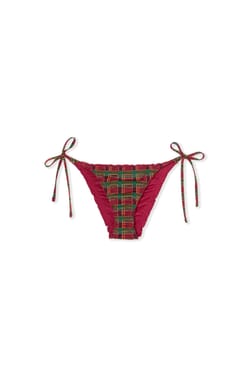 Bas de maillot de bain bikini &agrave; nouer &agrave; carreaux;${refinementColor}