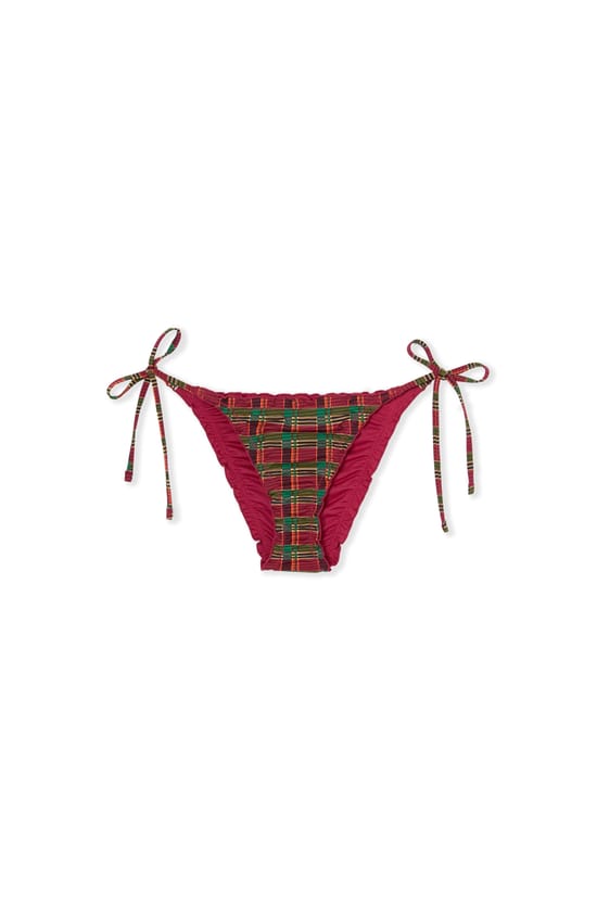 Wiązane bikini w kratkę;${refinementColor}