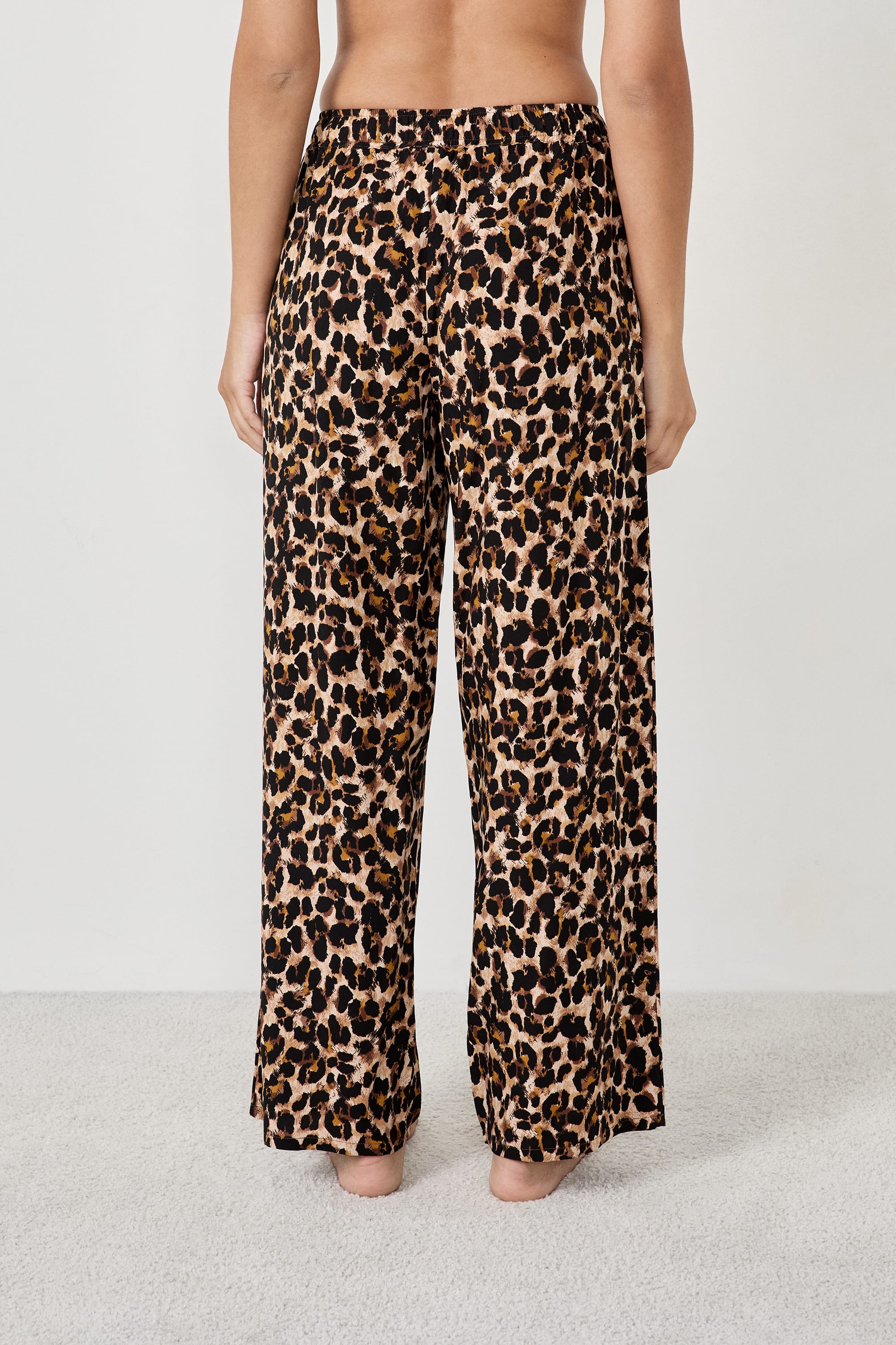 Leopard Print Pajama Pants - TALIA - IMP FD MARRON - ETAM
