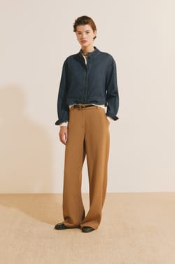 Chemise manches longues en jean;${refinementColor}