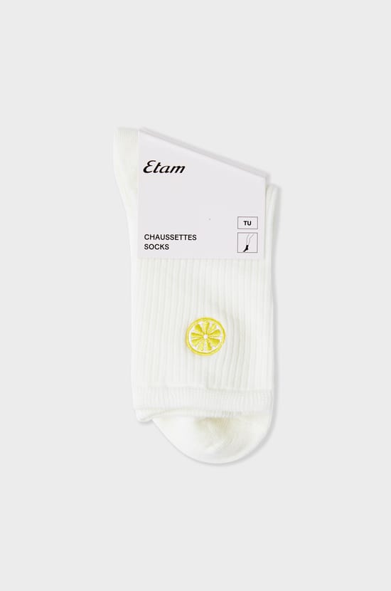 Chaussettes cotel&eacute;es avec coton &agrave; motif soleil;${refinementColor}