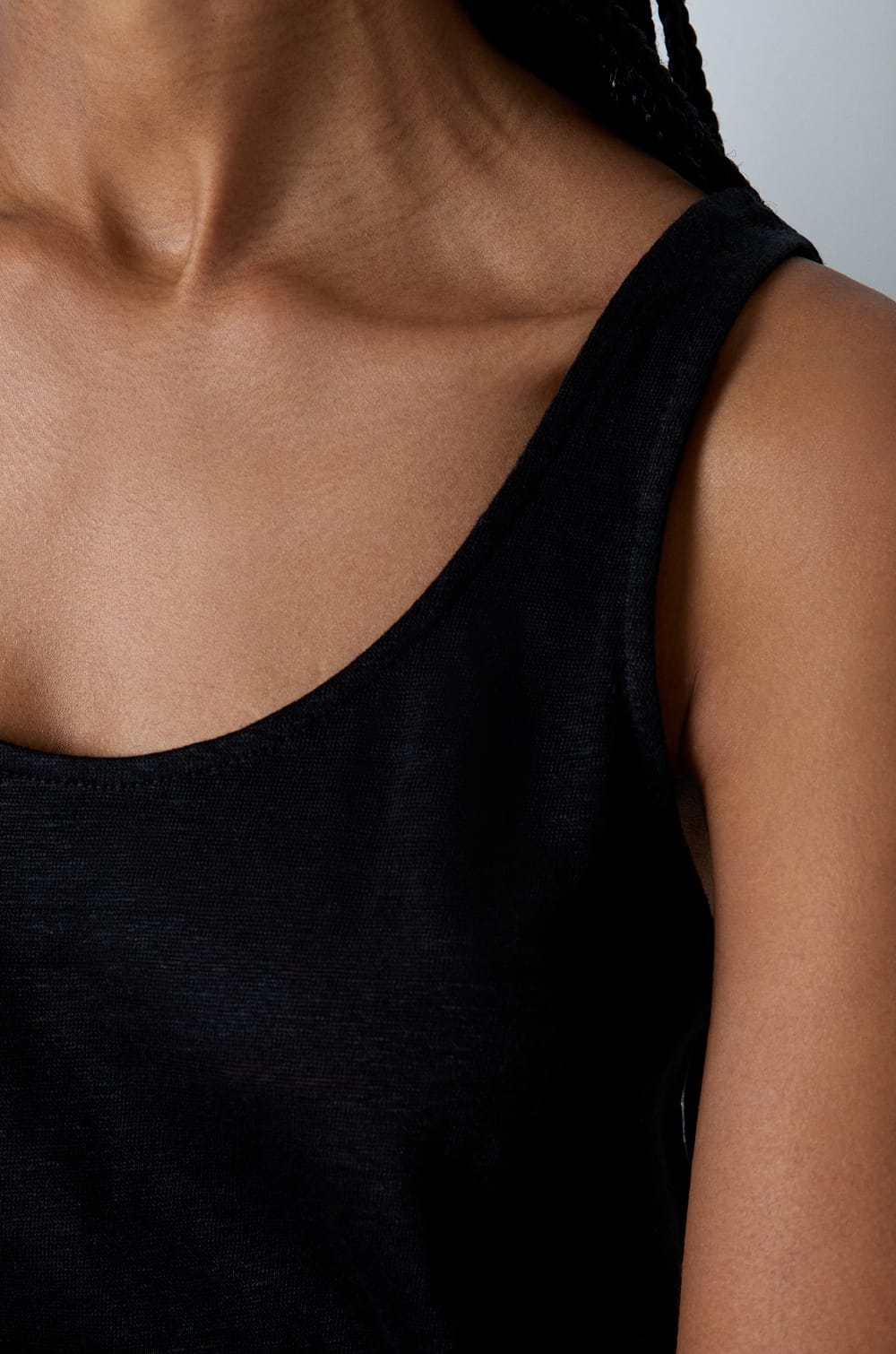 Camiseta sin mangas 100 % lino&nbsp;;${refinementColor}