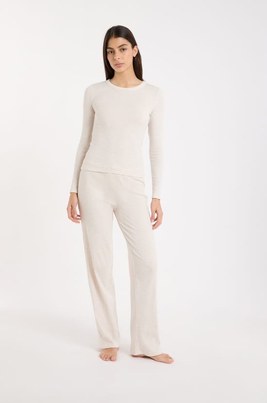 Round Neck Pyjama T-shirt with Cotton;${refinementColor}