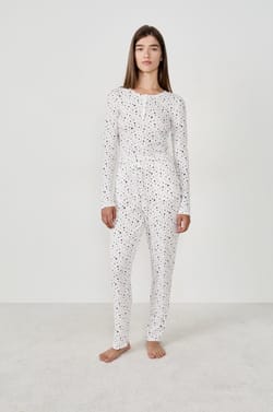 Pantalon de pyjama à imprimé cœurs;${refinementColor}