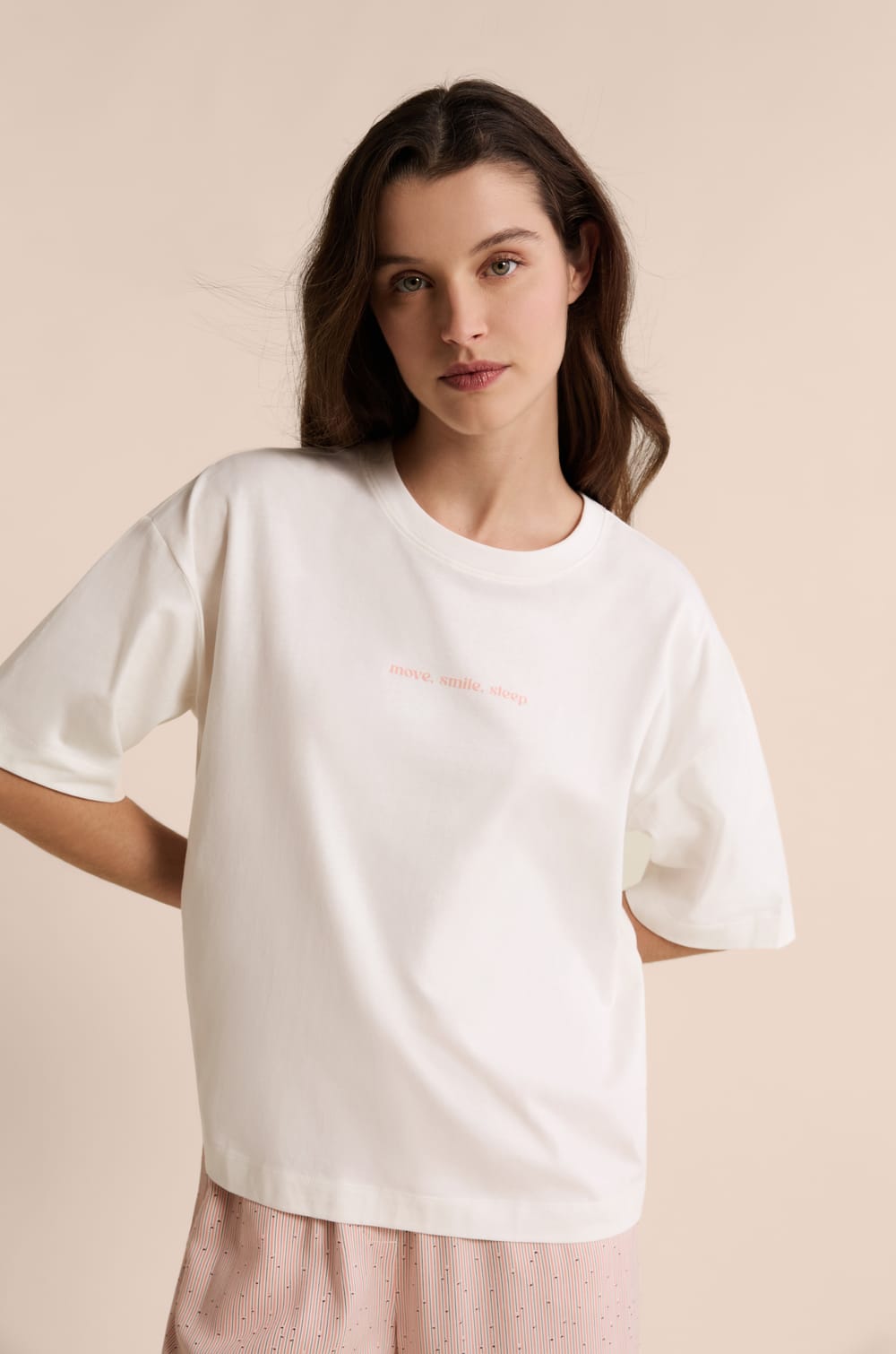 Camiseta de pijama de manga corta de algod&oacute;n;${refinementColor}