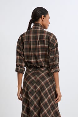 Geruit katoenen overhemd;${refinementColor}