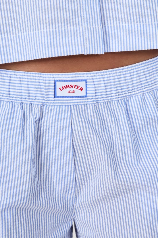 Striped Pyjama Shorts;${refinementColor}