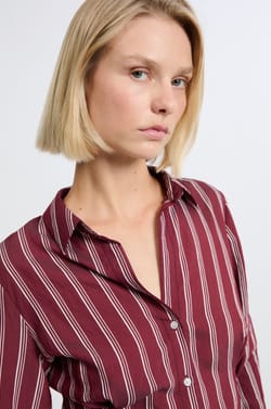 Chemise &agrave; rayures;${refinementColor}