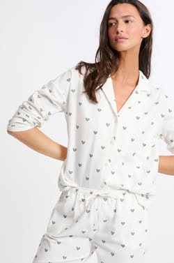 Ensemble de pyjama 2 pi&egrave;ces &agrave; motif coeur en coton flanelle;${refinementColor}