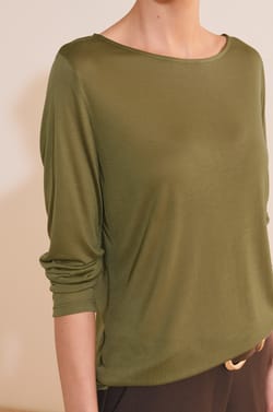 T-shirt col bateau manches longues;${refinementColor}