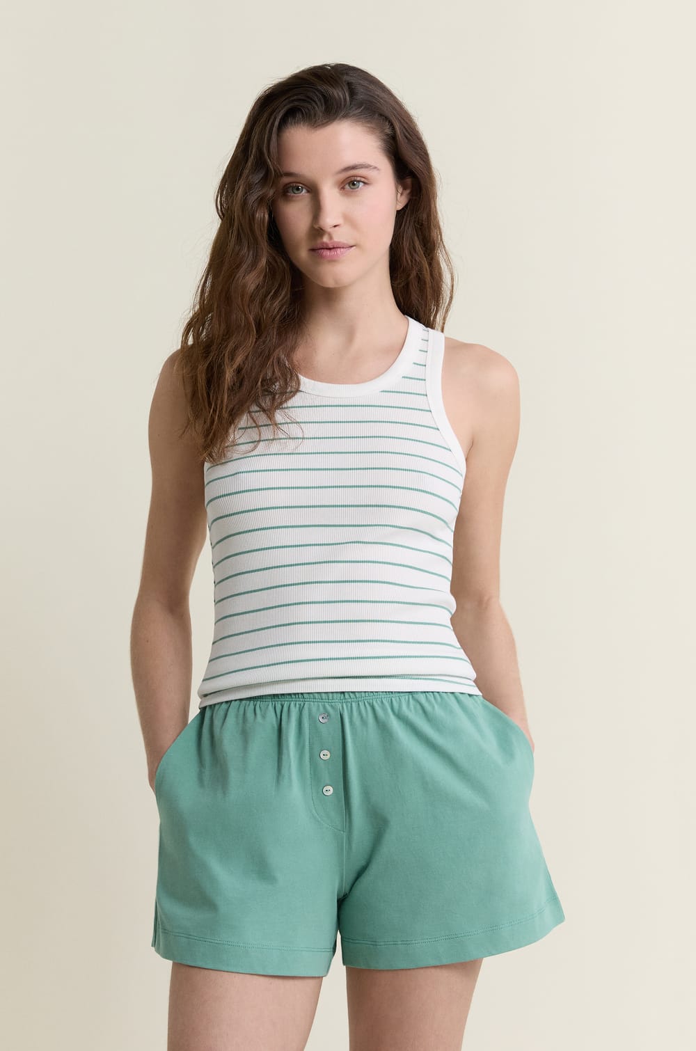 Short de pyjama boyfriend en coton ;${refinementColor}