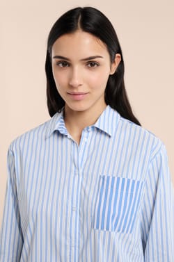 Striped Pyjama Shirt;${refinementColor}