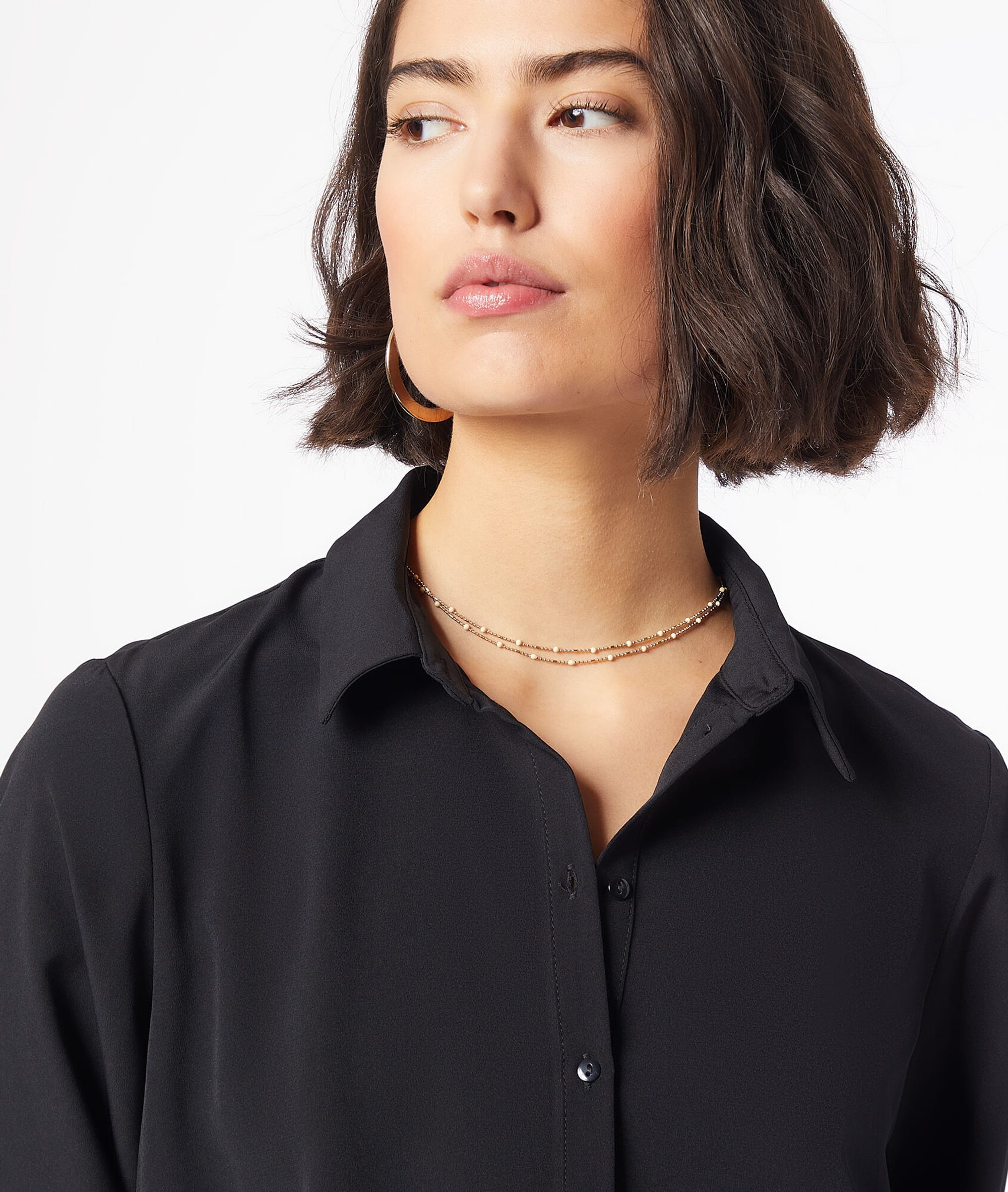 Robe longue imprimée ATHIA - NOIR