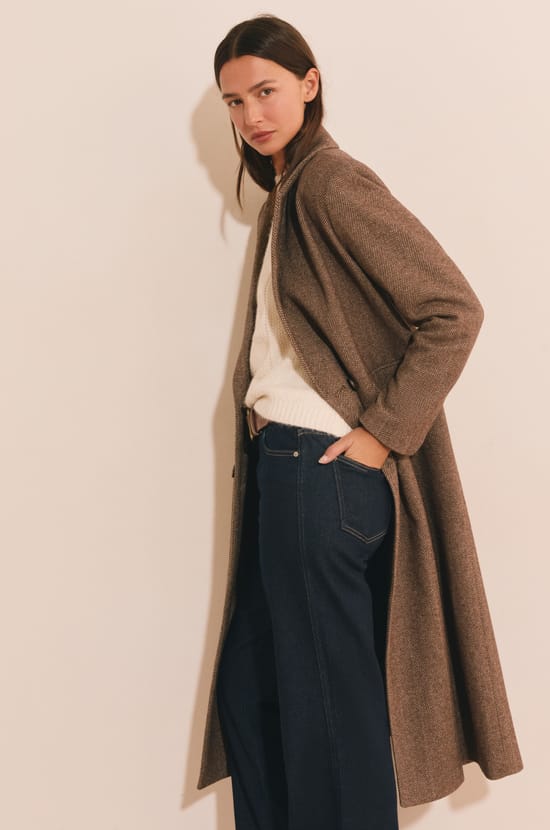 Manteau long avec laine;${refinementColor}