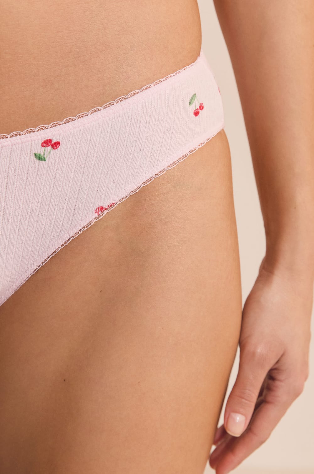 Cotton Pointelle Briefs with Motifs;${refinementColor}