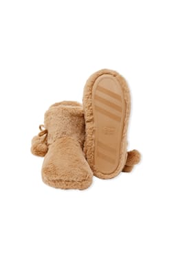 Chaussons bottines avec pompons;${refinementColor}