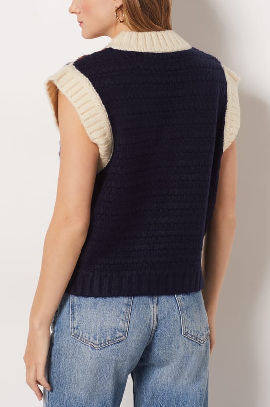 V-neck Sleeveless Sweater;${refinementColor}