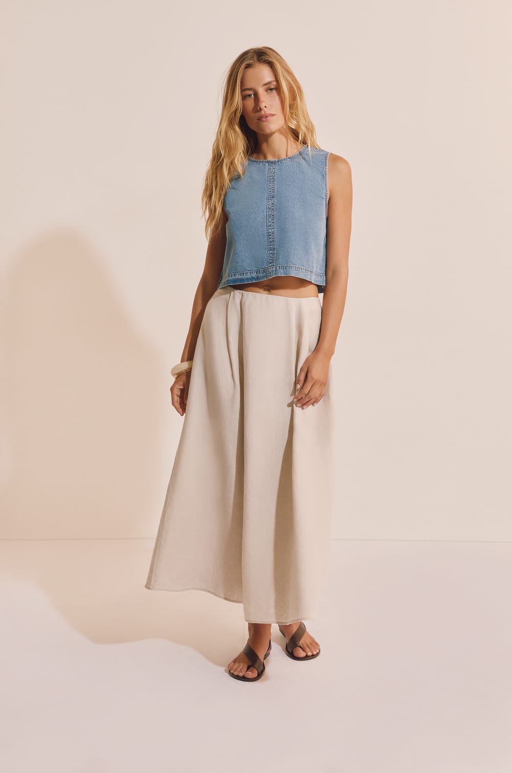 Jupe longue en lin;${refinementColor}