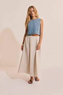 Jupe longue en lin;${refinementColor}