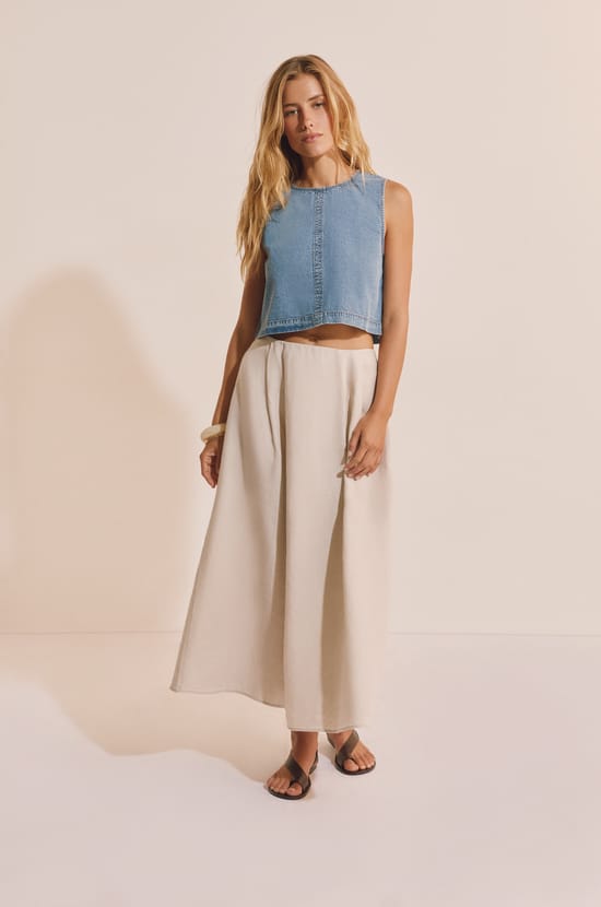 Jupe longue en lin;${refinementColor}