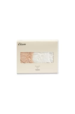 Pack of 3 Cotton and Lace Thongs;${refinementColor}