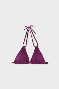 Haut de maillot de bain triangle multi positions &agrave; nouer;${refinementColor}