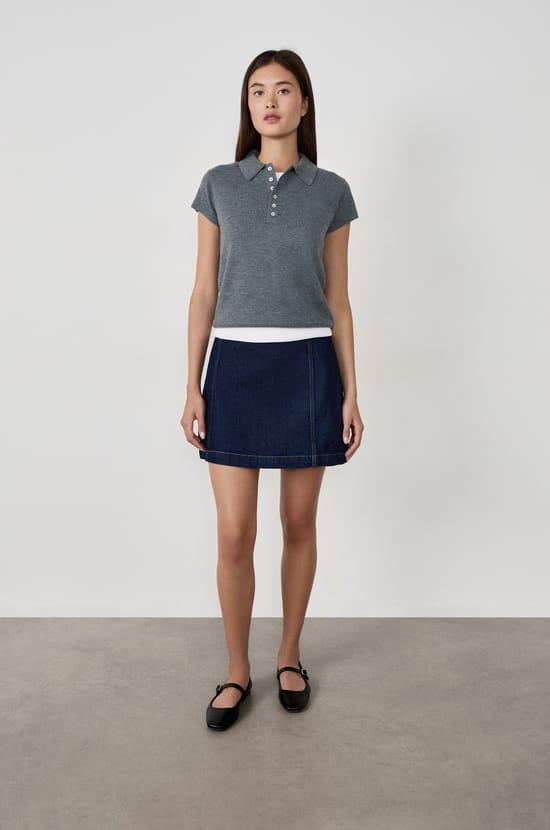 Polo manches courtes à boutons;${refinementColor}