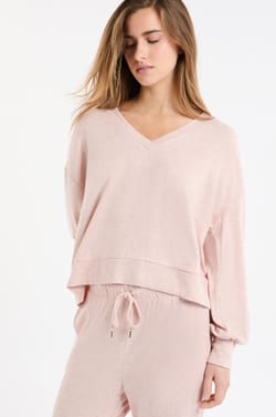 V-neck Pyjama Sweatshirt;${refinementColor}
