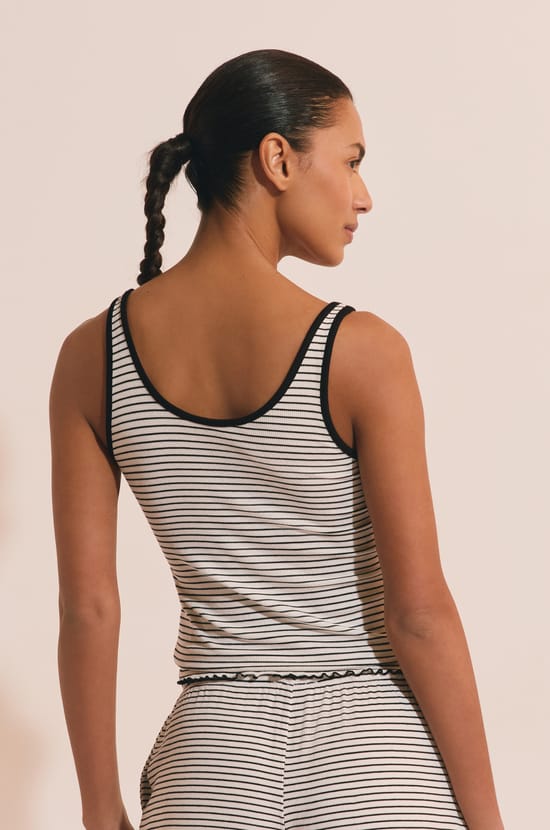 D&eacute;bardeur de pyjama &agrave; rayures;${refinementColor}