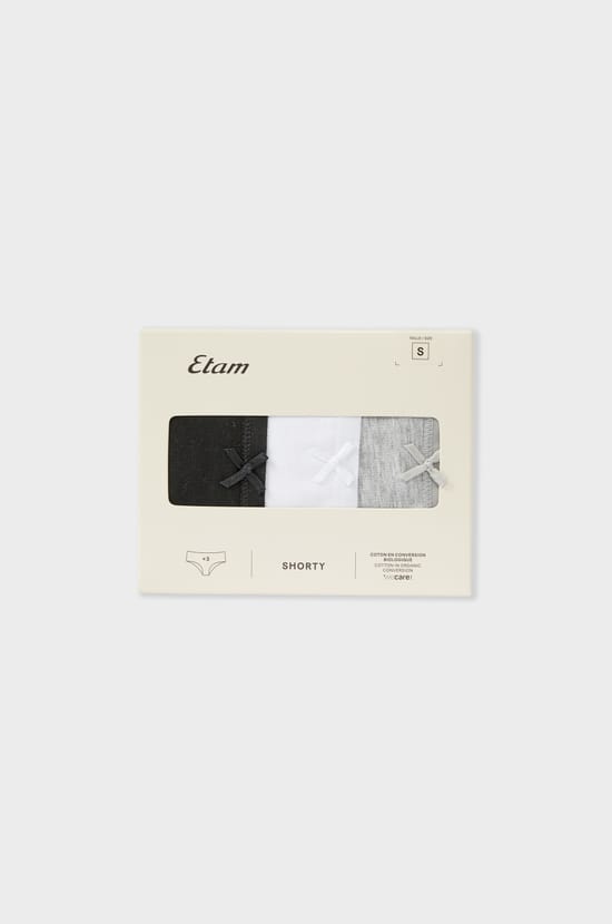 Lot de 3 shortys en coton biologique;${refinementColor}
