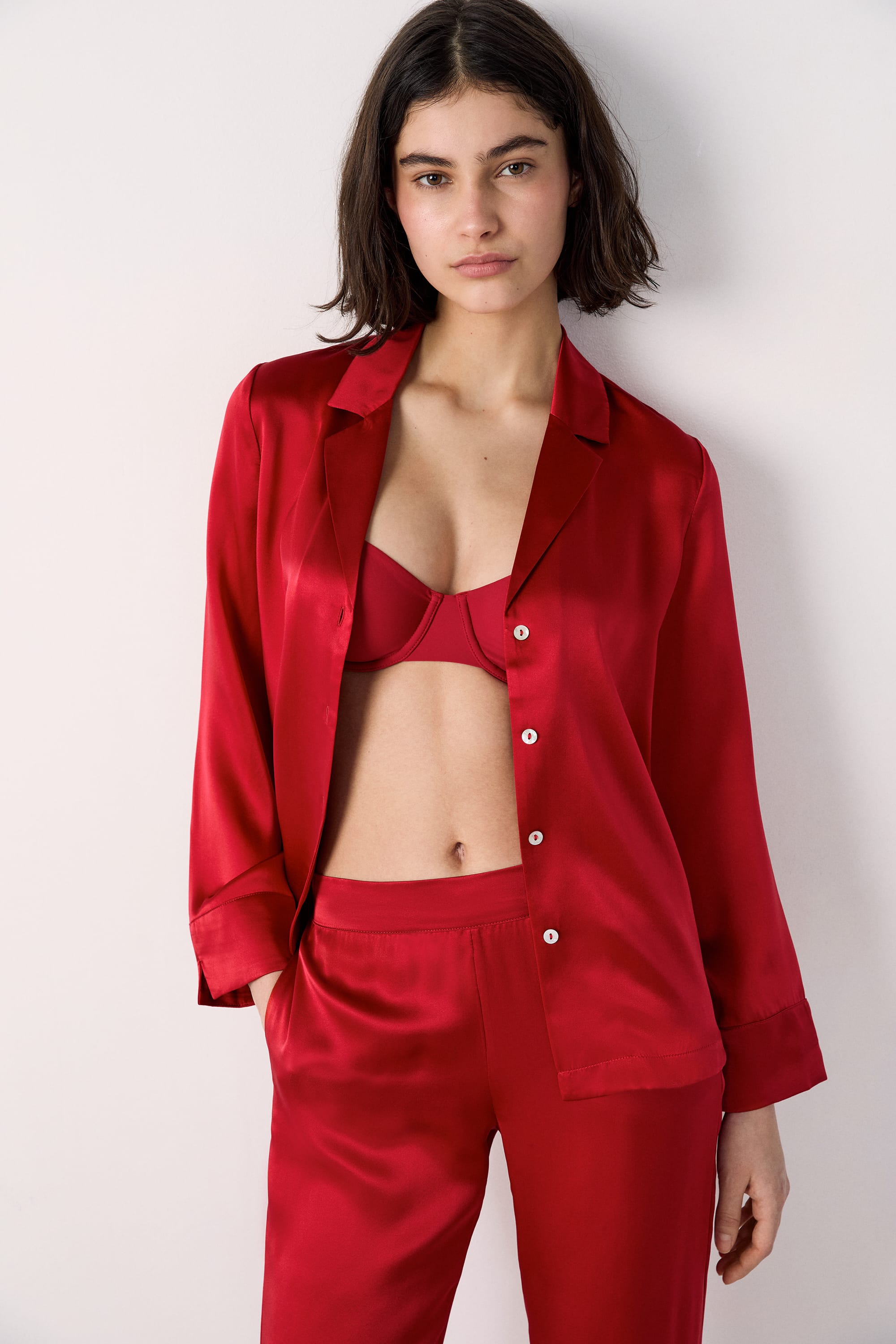 chemise de pyjama en soie