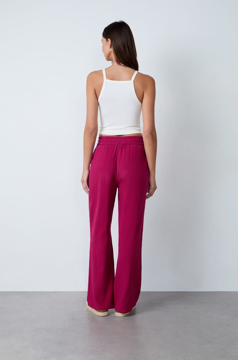 Pantalón de algodón nido de abeja;${refinementColor}