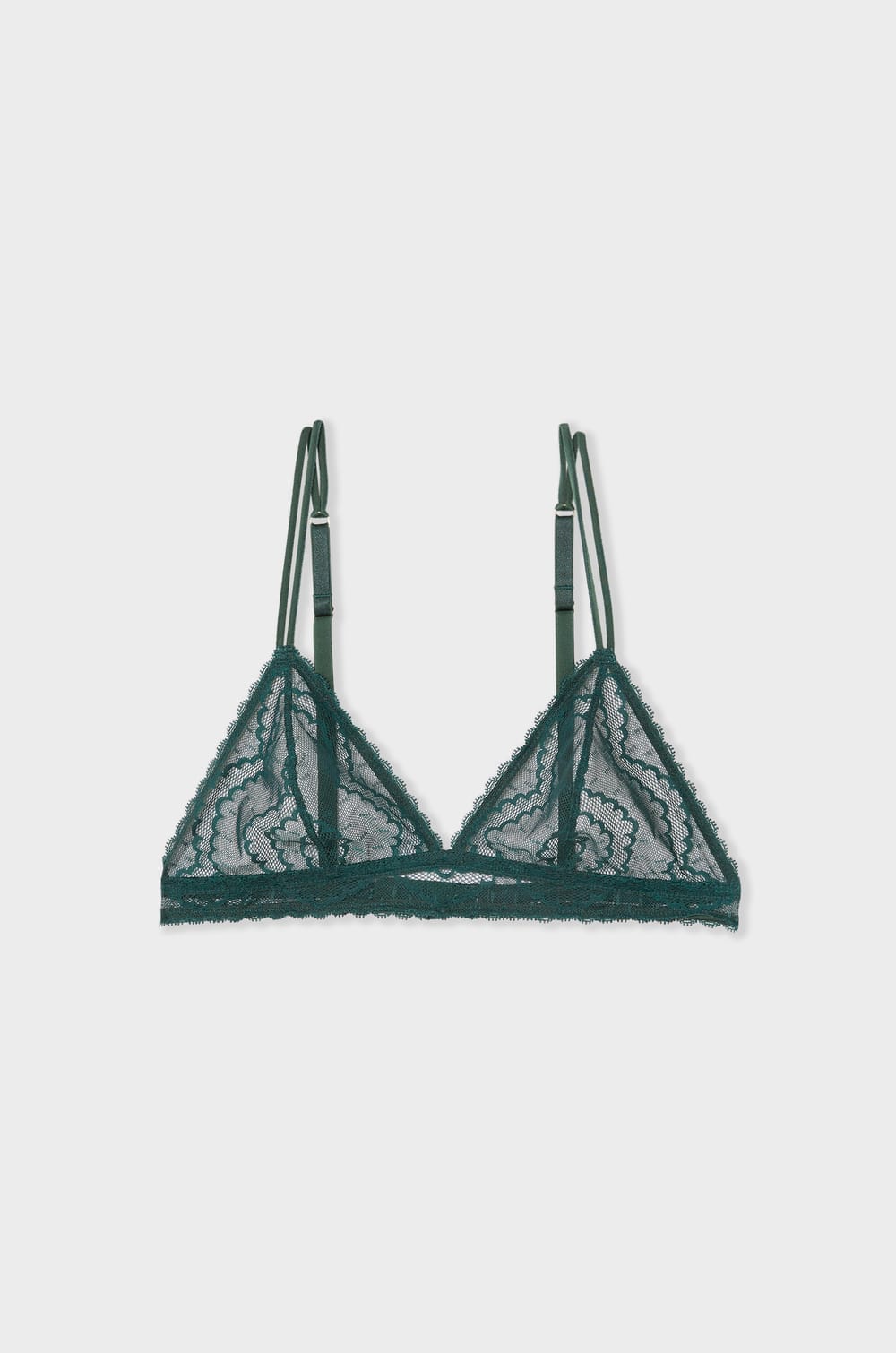 Lace Triangle Bra;${refinementColor}