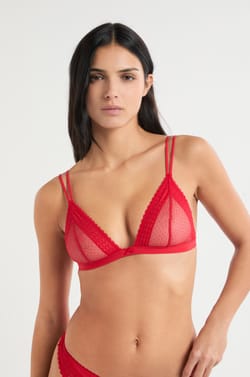 Soutien-gorge triangle en dentelle;${refinementColor}
