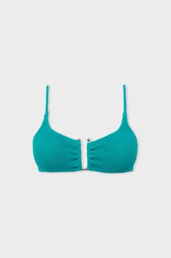 Bikini Top stretchy bralette with metal jewellery;${refinementColor}
