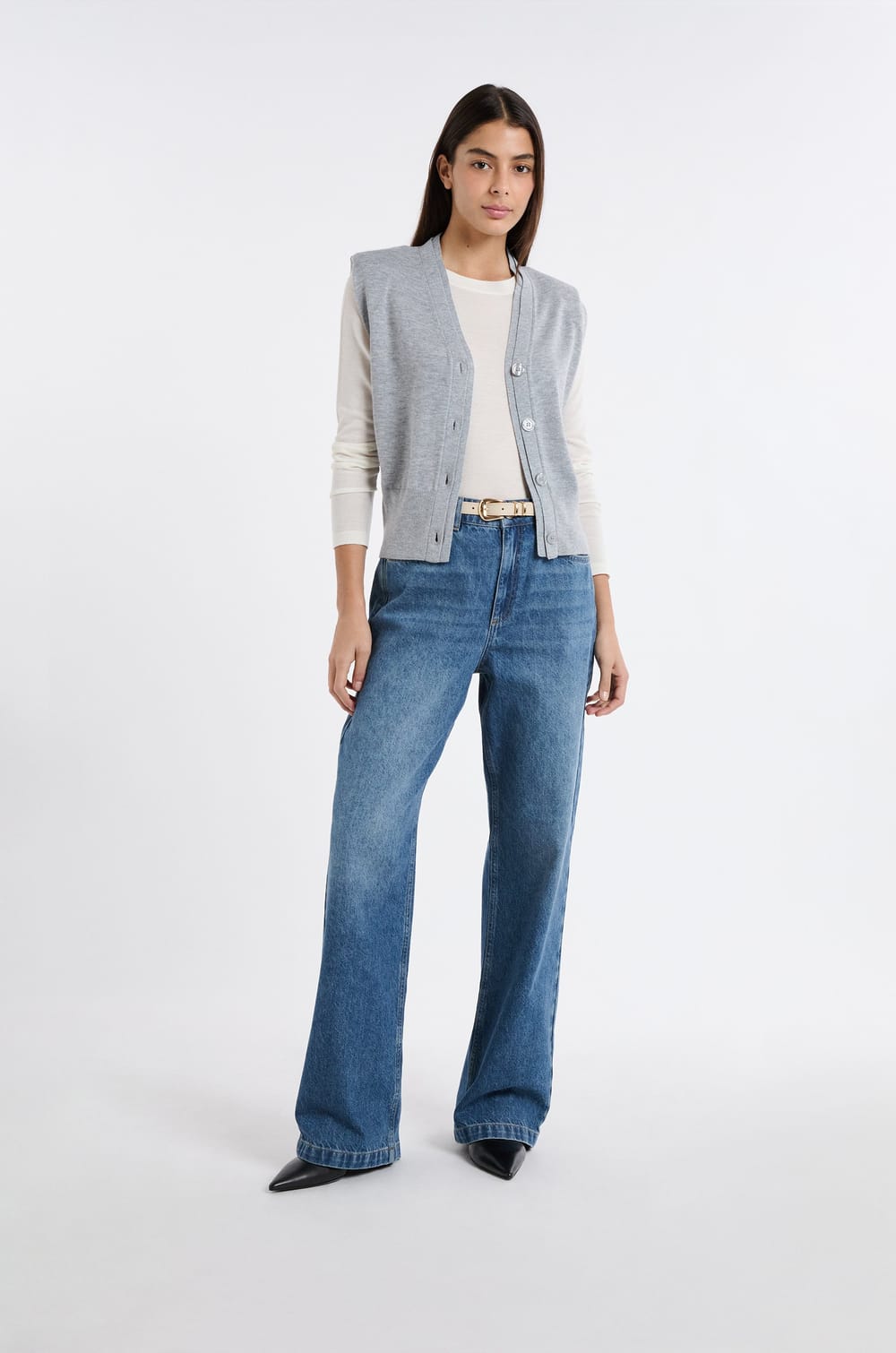 Gilet sans manches boutonn&eacute;;${refinementColor}