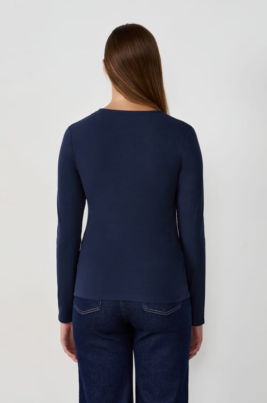 T-shirt manches longues avec boutons;${refinementColor}