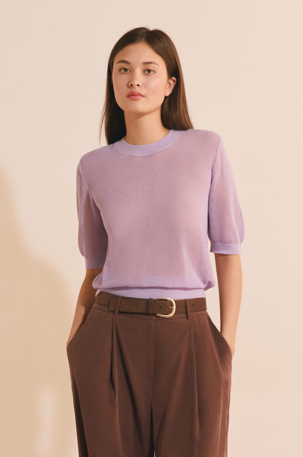 Pull manches courtes;${refinementColor}