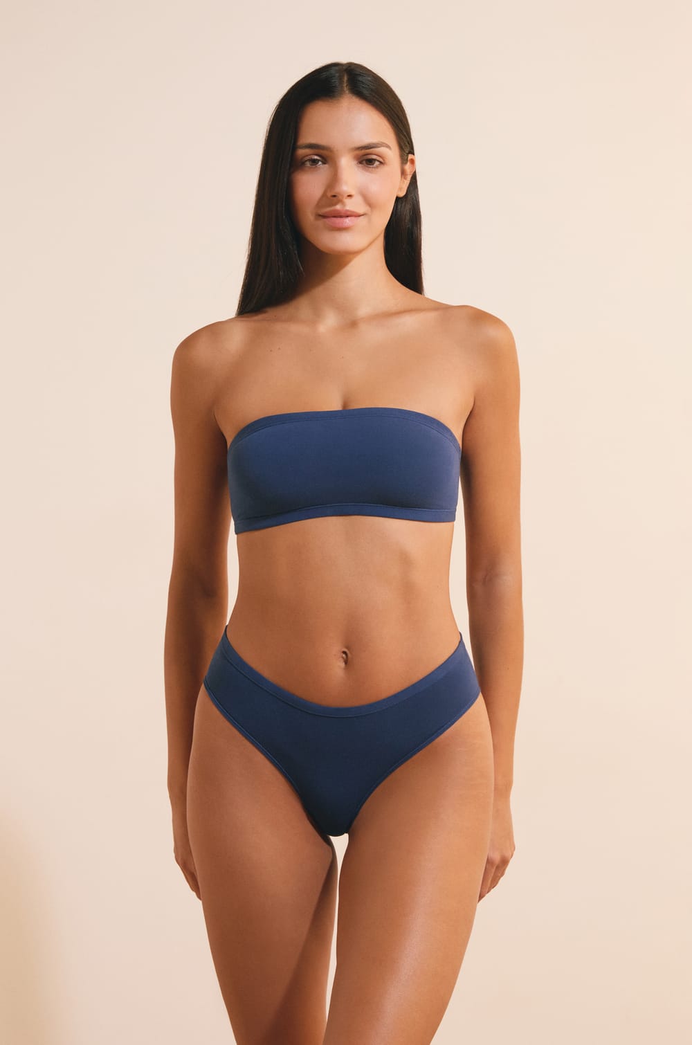 Sujetador bandeau sin aros de algod&oacute;n org&aacute;nico el&aacute;stico;${refinementColor}