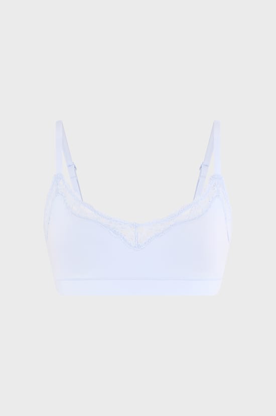 Bralette in Microfiber and Lace;${refinementColor}