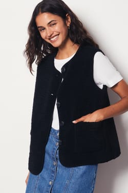 Sleeveless Faux Fur Jacket;${refinementColor}