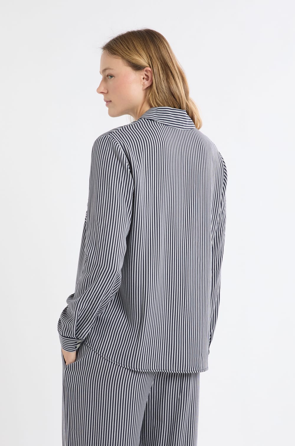 Chemise de pyjama à rayures à motif chien;${refinementColor}