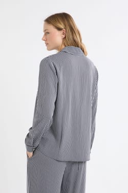 Chemise de pyjama à rayures à motif chien;${refinementColor}