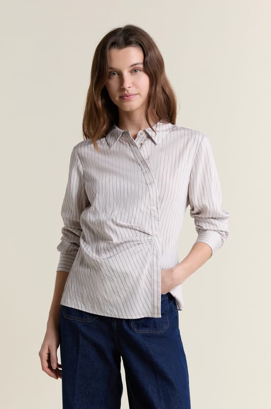 Chemise &agrave; rayures style cache-coeur;${refinementColor}