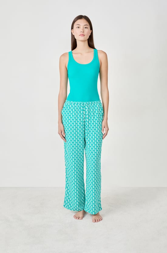 7/8 Printed Pyjama Trousers;${refinementColor}