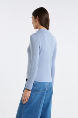 Polo manches longues en laine;${refinementColor}